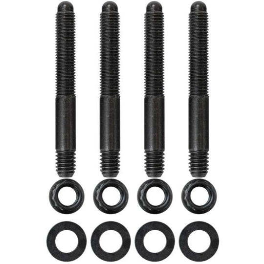 Moroso carburetor stud kit with 5/16 inch-24 x 2.5 inch 12-point nuts, durable fittings for engine carburetor installation.