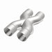 MagnaFlow Smooth Trans X 2.5-inch stainless steel X pipe for exhaust systems, showing the polished metal surface and welds.