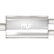 MagnaFlow Mag SS muffler with 22x5x11 inch dimensions, dual inlet/outlet, designed for automotive exhaust systems.