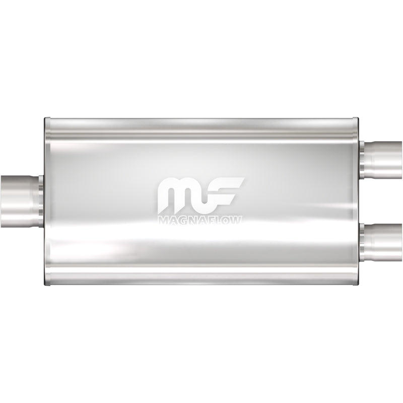 MagnaFlow Mag SS muffler with 22x5x11 inch dimensions, dual inlet/outlet, designed for automotive exhaust systems.