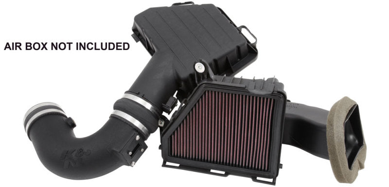 K&N Engineering cold air intake kit for 2010-2014 Chevy Camaro V8 6.2L engine, featuring air filters and intake tubing.
