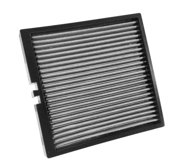K&N Engineering cabin air filter for 2014-2016 GM full-size trucks, showing the rectangular filter with pleated filtering material.