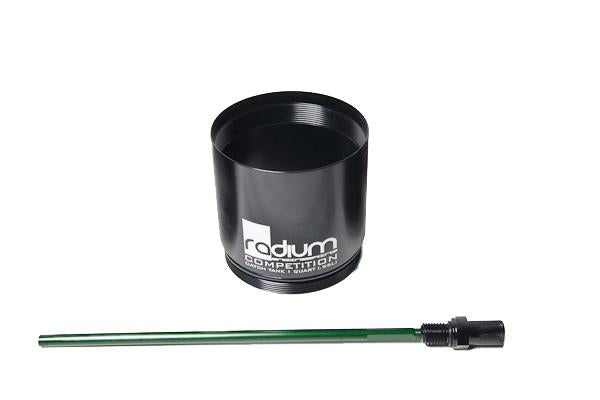 Radium Engineering universal catch can petcock drain kit for oil catch cans, shown with fittings and drain valve components.