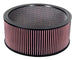 K&N Engineering 14-inch OD custom drop-in air filter with 12-inch ID and 6-inch height showing the pleated filter element