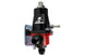 Aeromotive compact billet adjustable EFI fuel pressure regulator with AN-6 male inlet and return fitting, black finish.
