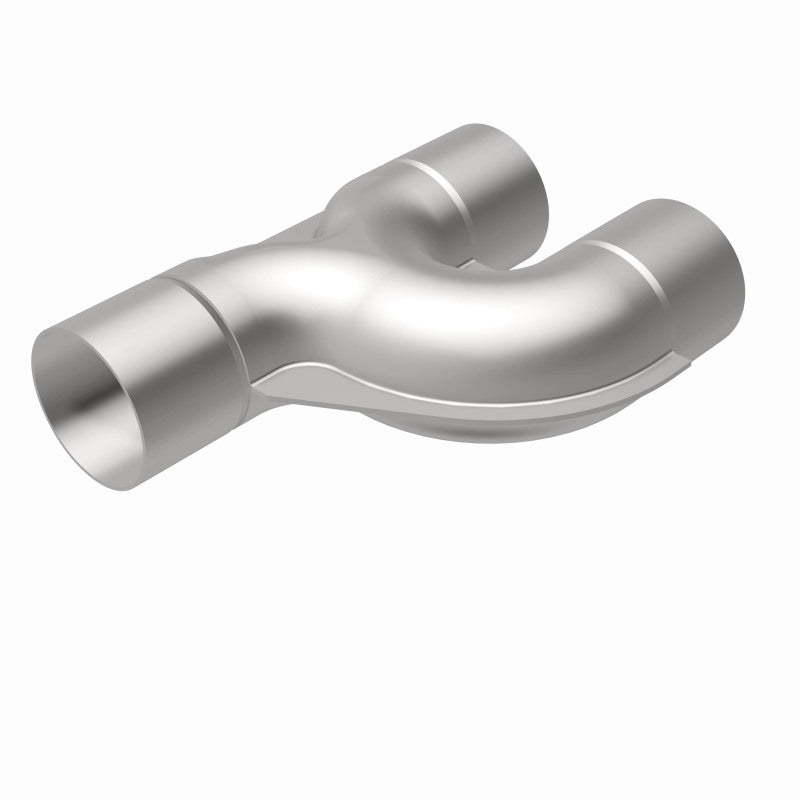MagnaFlow Y Pipe, 2.50-inch stainless steel, 90-degree smooth transition trans Y pipe for exhaust systems.