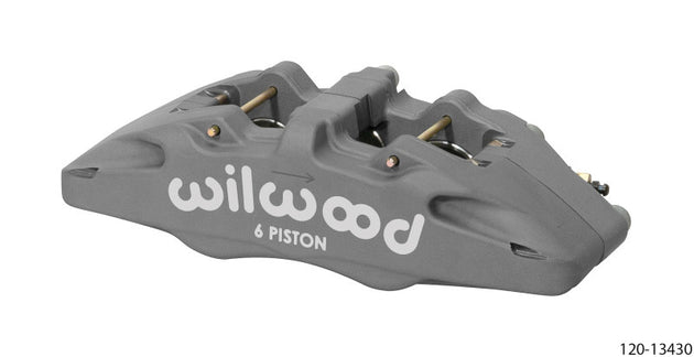 Wilwood DynaPro DP6 right brake caliper with anodized aluminum finish, featuring 1.62in, 1.38in pistons and a .38in rotor for performance.