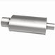 MagnaFlow stainless steel muffler with tip, 14x5x8 inches, featuring 2.25/4 inch inlet and outlet for vehicle exhaust system.