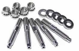 ARP M8 x 1.25 x 45mm stud kit with 8 broached hardware studs, shown in a close-up of individual metal studs for automotive use.