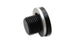 Vibrant M10 x 1.0 metric aluminum port plug with crush washer, fitting for automotive or machinery applications.