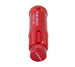 NRG 700 Series M12 x 1.25 steel lug nut set with dust caps, locks, and lock socket in red, 21-piece automotive wheel lug nut kit