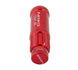 NRG 700 Series M12 x 1.25 steel lug nut set with dust caps, locks, and lock socket in red, 21-piece automotive wheel lug nut kit