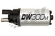 DeatschWerks DW300M series 340 LPH Ford in-tank fuel pump showing the compact metal pump with electrical connector