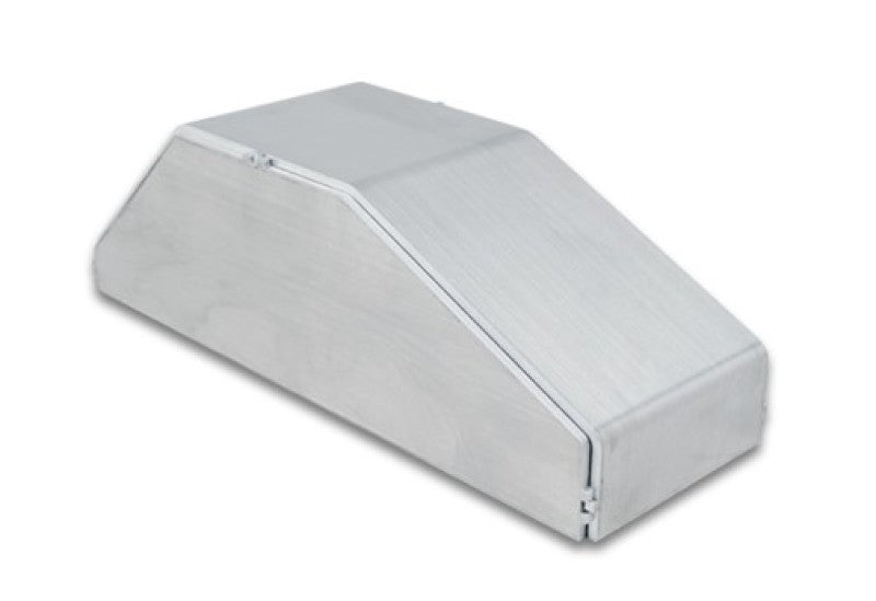Vibrant I/C End Tank for forced induction, 3.25in wide, 9.25in long, 3in tall, made of 5052 aluminum, with horizontal I/C core.