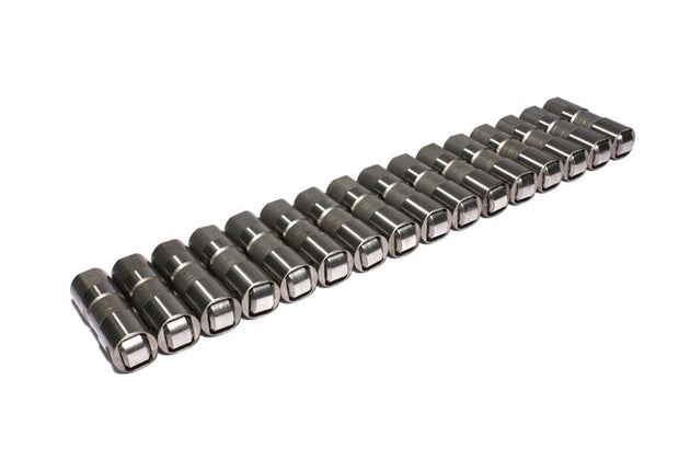 COMP Cams hydraulic roller lifters for SB, LT, LS engines, showing the full set of OE-type lifters with detailed components.