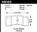 Hawk Performance racing brake pads for Hawk Alcon B/MB4 and Brembo XA2.E5.01/04 brake systems, high-performance brake pads for racing.