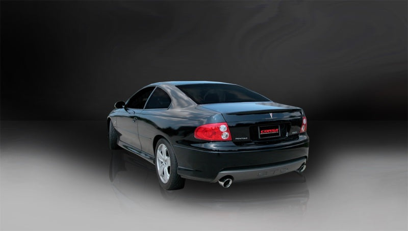 Polished stainless steel Corsa Sport Catback exhaust system with dual tips for 2005-2006 Pontiac GTO 6.0L V8, featuring XPipe performance upgrade.