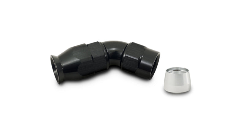 Vibrant 45-degree one-piece hose end fitting for PTFE-lined hoses, size -12AN, with vibrant brand markings and metallic finish.