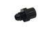 Vibrant black M16 x 1.5 female to -6AN male flare fitting adapter with anodized finish, used in automotive and high-performance applications.