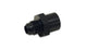Vibrant black M16 x 1.5 female to -6AN male flare fitting adapter with anodized finish, used in automotive and high-performance applications.