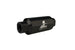 Aeromotive AN-10 black inline fuel filter with 100 micron filtration showing the compact, black filter body and inlet/outlet fittings