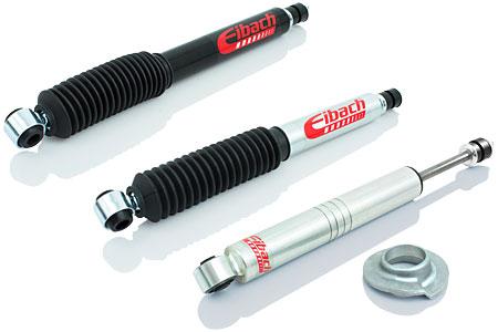 Eibach front Pro-Truck Sport shock absorber for 2014-2015 Chevy Silverado 1500 and GMC Sierra 1500, showcasing the sturdy strut design.
