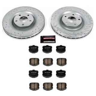 PowerStop Chevrolet Corvette front Z23 Evolution sport brake kit with performance brake rotors and pads, installed on a 2006-2013 Corvette.