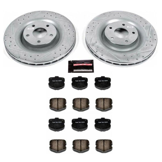 PowerStop Chevrolet Corvette front Z23 Evolution sport brake kit with performance brake rotors and pads, installed on a 2006-2013 Corvette.