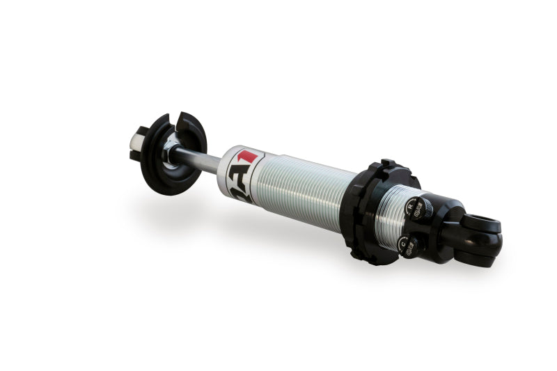 QA1 Proma Star Series coil-over shock absorber, double adjustable, aluminum body with bushing mount, 13 to 19.5 inches long.