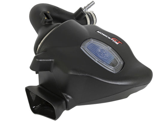 aFe Momentum GT Pro 5R cold air intake system installed in a 2016-2017 Chevrolet Camaro I4 2.0L engine, showing the intake components.