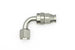 DeatschWerks 8AN female swivel 90-degree PTFE hose end fitting with olive insert for high-performance fuel and fluid connections.