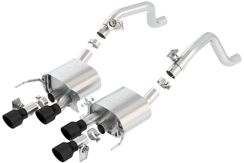 Borla axle-back ATAK exhaust system for 2014-2018 C7 Corvette Stingray with dual 2.75-inch outlets and 4.25-inch tips