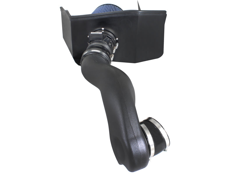 aFe MagnumFORCE Stage-2 Pro 5R cold air intake system installed in a Hummer H2 V8 6.0L engine bay with air filters and intake tubing