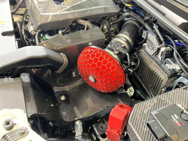 HKS Cold Air Intake Full Kit GZEA14H for US model, showing the sleek air intake components and hoses.