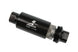 Aeromotive black AN-10 inline fuel filter with 100-micron filtration, designed for high-performance automotive applications