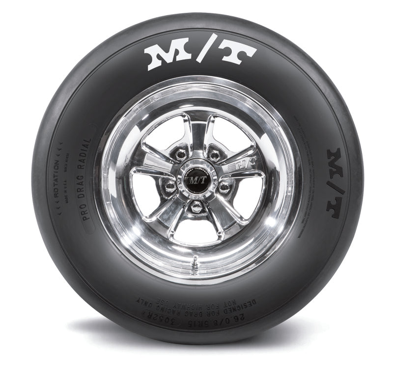 Mickey Thompson Pro Drag Radial R1 tire, 26.0/8.5R15, black off-road automotive tire profile