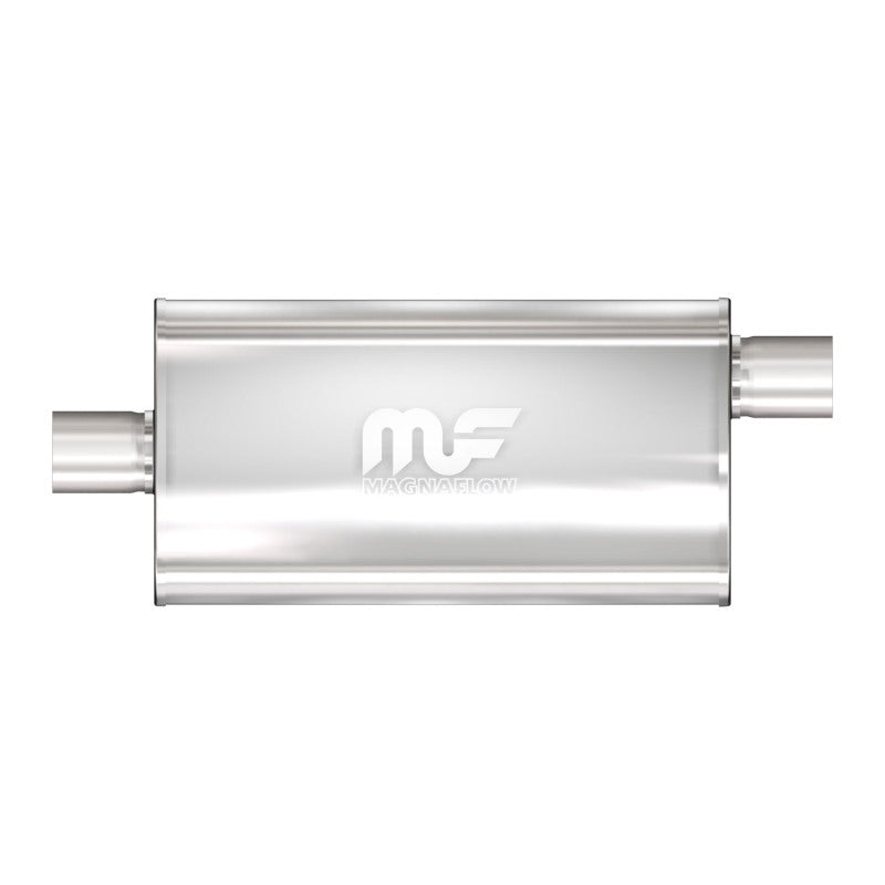 MagnaFlow Mag SS muffler with 22x5x11 inch dimensions and 2.5-inch outlet, designed for vehicle exhaust systems