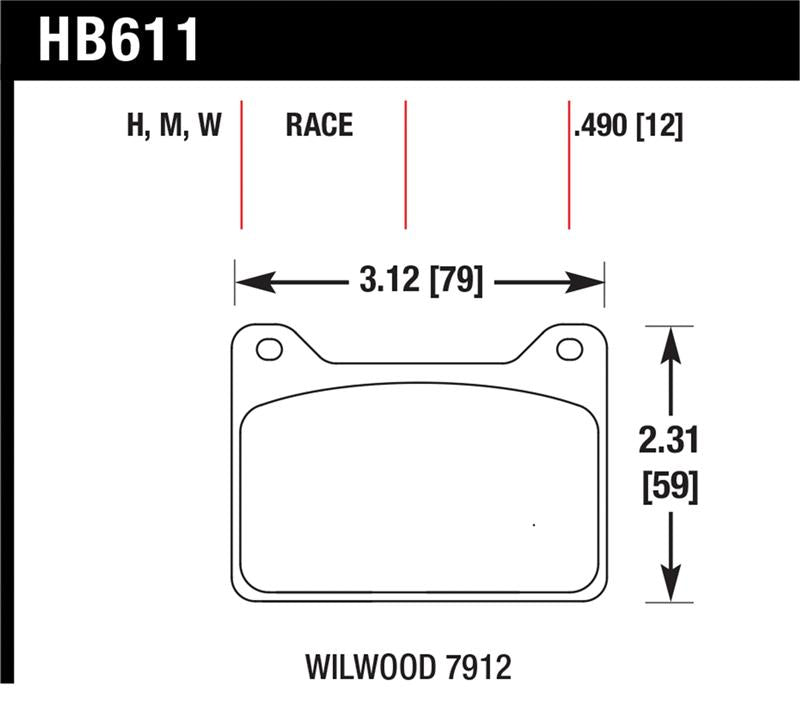Hawk Wilwood 7912 DTC-30 racing brake pads from Hawk Performance, showing the high-performance brake pad with branding and friction material