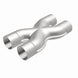 MagnaFlow Smooth Trans X 2.5/2.5 stainless steel X pipe for exhaust systems, shown in the image with polished metal finish.