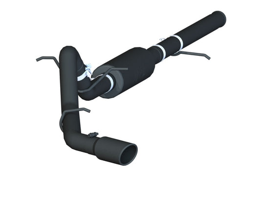 MBRP 14-17 Chevrolet Silverado 1500 cat back exhaust with 3-inch black single side exit, 4.3/5.3L engine compatibility