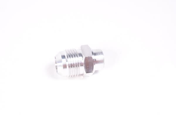 Radium Engineering 10AN PCV valve cover adapter for EVO 8 and 9, fitting Fittings product image showing metal adapter and fittings.