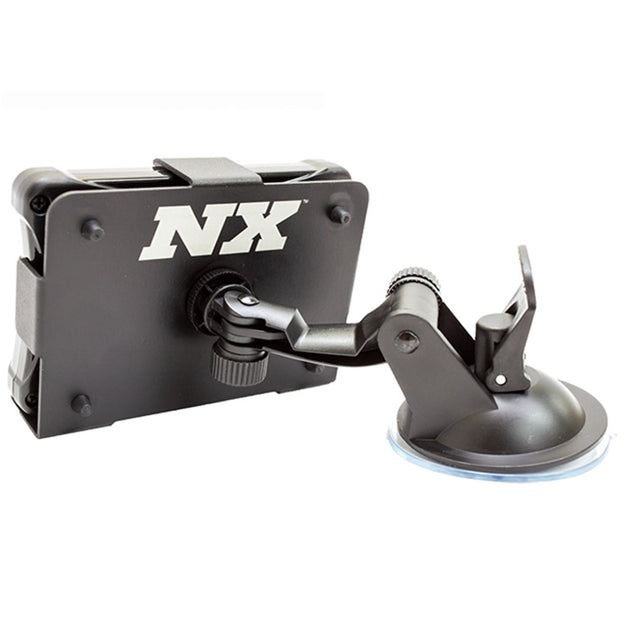 Nitrous Express Maximizer 5 handheld screen mount for nitrous controllers, shown with mounting bracket and control interface.