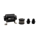 DeatschWerks stainless steel 8AN 10 micron universal inline fuel filter housing kit with mounting bracket and fittings.