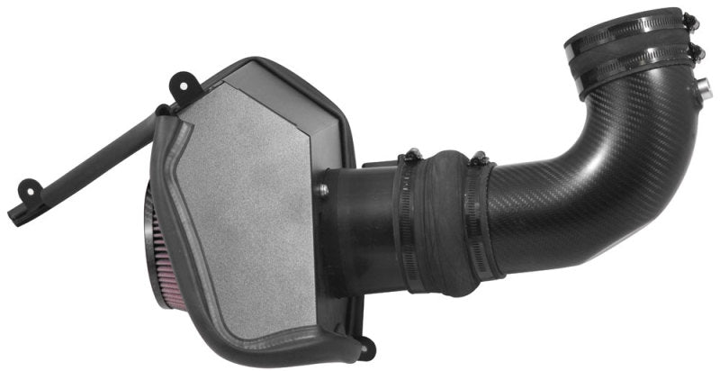 K&N Engineering cold air intake for 2016-2017 Cadillac CTS-V 6.2L V8 engine, featuring the AirCharger performance filter and intake tube.