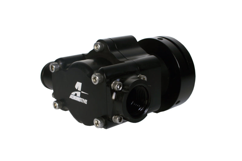 Aeromotive Atomic Hex Drive Fuel Pump showing the compact, high-performance fuel pump with hex drive mechanism for automotive use.