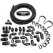 Black Snow Performance 8AN braided stainless steel fuel line kit for injection pump components with durable, high-quality fittings.