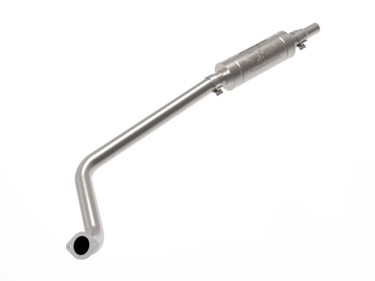 aFe stainless steel mid-pipe for Hyundai Kona 1.6L turbo, Takeda 3-inch X pipe exhaust system, front view of the pipe.