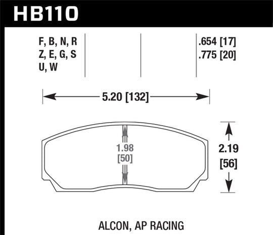Hawk Performance ceramic street brake pads for caliper AP CP5200, featuring high-performance design for improved braking.