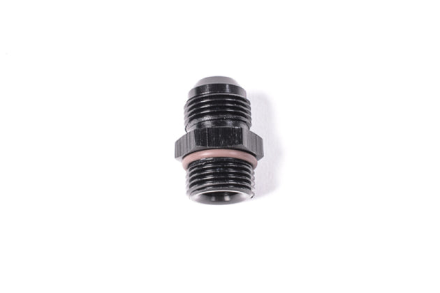 Radium Engineering 10AN male to 10AN ORB fitting in black, high-quality automotive fluid fitting for secure connections.