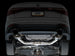 AWE Tuning catback exhaust for 2022-2025 Volkswagen Jetta GLI Touring Edition with diamond black tips, showing polished metal and tips.